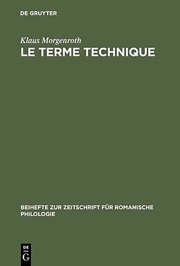 Livre Relié Le terme technique de Klaus Morgenroth