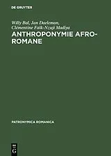 Fester Einband Anthroponymie afro-romane von Willy Bal, Clémentine Faïk-Nzuji Madiya, Jan Daeleman