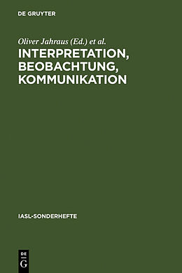 Fester Einband Interpretation, Beobachtung, Kommunikation von 