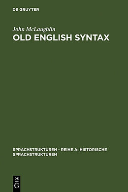 Fester Einband Old English Syntax von John Mclaughlin