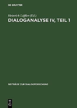 Fester Einband Dialoganalyse IV, Teil 1 von 