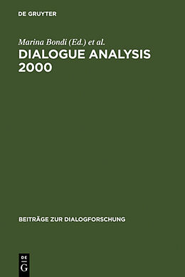 Livre Relié Dialogue Analysis 2000 de 