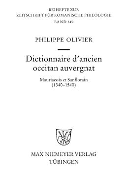 E-Book (pdf) Dictionnaire d'ancien occitan auvergnat von Philippe Olivier