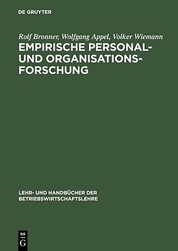 Fester Einband Empirische Personal- und Organisationsforschung von Rolf Bronner, Wolfgang Appel, Volker Wiemann