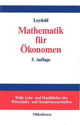 Fester Einband Mathematik für Ökonomen von Josef Leydold