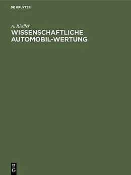 E-Book (pdf) Wissenschaftliche Automobil-Wertung von A. Riedler