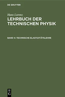 PDF Technische Elastizitätslehre von Hans Lorenz
