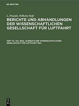E-Book (pdf) Jahrbuch der Wissenschaftlichen Gesellschaft für Luftfahrt 1924 von 