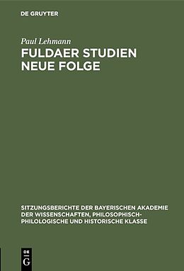 E-Book (pdf) Fuldaer Studien Neue Folge von Paul Lehmann