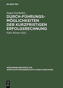 E-Book (pdf) Durchführungsmöglichkeiten der kurzfristigen Erfolgsrechnung von Eugen Geyrhalter
