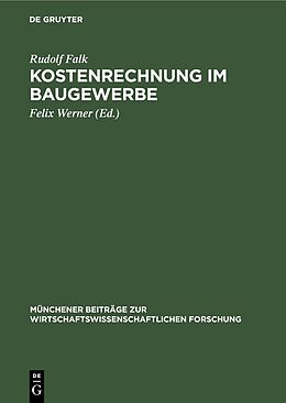 E-Book (pdf) Kostenrechnung im Baugewerbe von Rudolf Falk