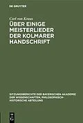E-Book (pdf) Über einige Meisterlieder der Kolmarer Handschrift von Carl von Kraus