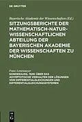 PDF Über das asymptotische Verhalten der Lösungen von Differentialgleichungen und Differentialgleichungssystemen von Franz Lettenmeyer