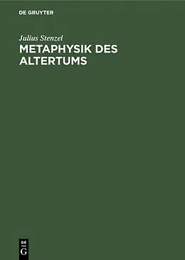 PDF Metaphysik des Altertums von Julius Stenzel