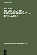 PDF Heeresaufbau und Heerespolitik Englands von Paul Kluke