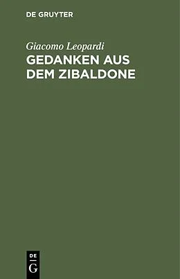 E-Book (pdf) Gedanken aus dem Zibaldone von Giacomo Leopardi