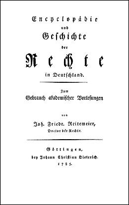 Fester Einband Encyclopädie und Geschichte der Rechte in Deutschland von Johann Friedrich Reitemeier