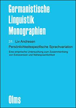 Kartonierter Einband Persönlichkeitsspezifische Sprachvariation von Liv Andresen