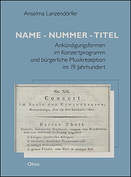 Fester Einband Name - Nummer - Titel von Anselma Lanzendörfer