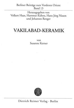 Kartonierter Einband Vakilabad-Keramik von Susanne Kerner