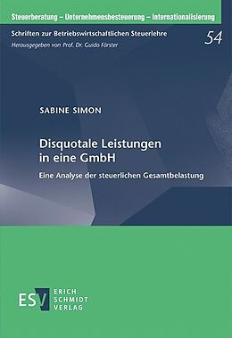 Kartonierter Einband Disquotale Leistungen in eine GmbH von Sabine Simon