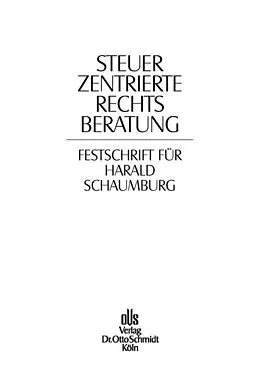 E-Book (pdf) Steuerzentrierte Rechtsberatung von 