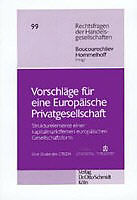 Kartonierter Einband Vorschläge für eine Europäische Privatgesellschaft von 