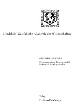 Paperback Computergestützte Prognosemodelle im konstruktiven Ingenieurbau von Günther Meschke
