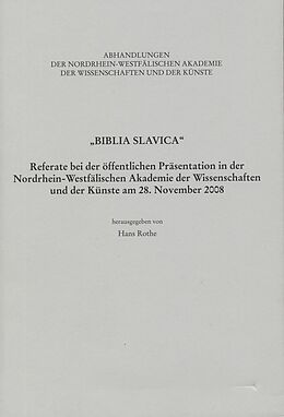 Kartonierter Einband &quot;Biblia Slavica&quot; von Hans Rothe