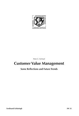 Paperback Customer Value Management von Peter C. Verhoef