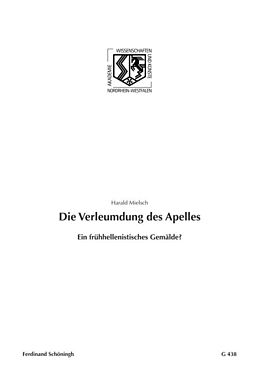 Paperback Die Verleumdung des Apelles von Harald Mielsch