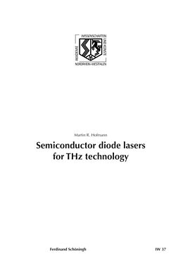 Paperback Semiconductor diode lasers for THz technology von Martin R. Hofmann