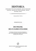 E-Book (pdf) Die Politik des P. Clodius Pulcher von Herbert Benner