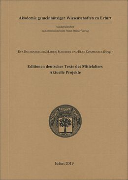 Kartonierter Einband Editionen deutscher Texte des Mittelalters - aktuelle Projekte von 