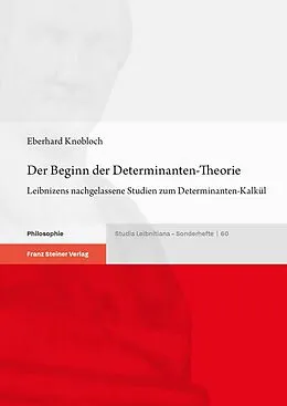 E-Book (pdf) Der Beginn der Determinanten-Theorie von Eberhard Knobloch