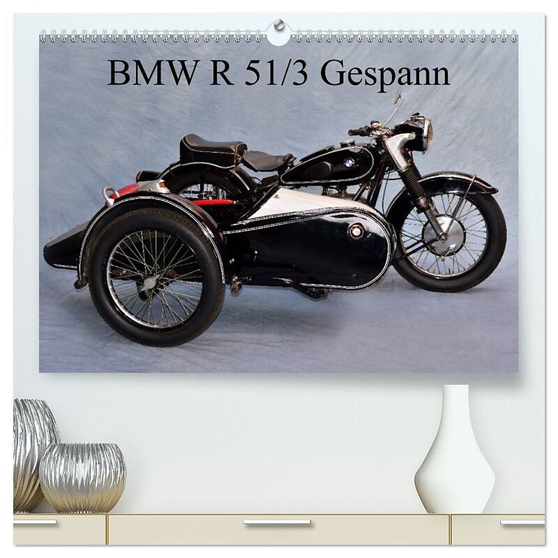 BMW R 51/3 Gespann (hochwertiger Premium Wandkalender 2026 DIN A2 quer), Kunstdruck in Hochglanz