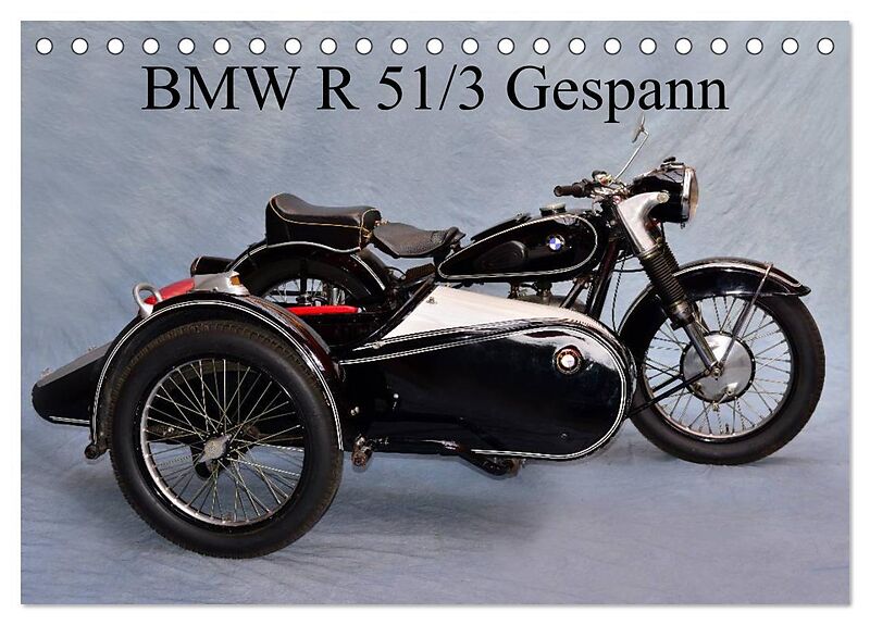 BMW R 51/3 Gespann (Tischkalender 2026 DIN A5 quer), CALVENDO Monatskalender