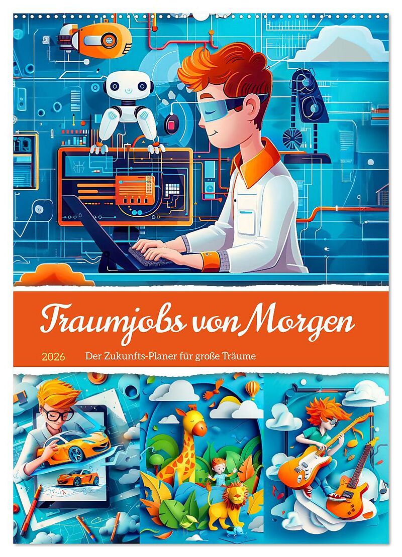 Traumjobs von Morgen - Der Zukunfts-Planer für große Träume (Wandkalender 2026 DIN A2 hoch), CALVENDO Monatskalender