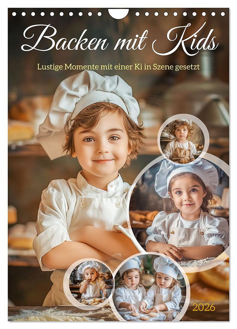 Backen mit Kids (Wandkalender 2026 DIN A4 hoch), CALVENDO Monatskalender