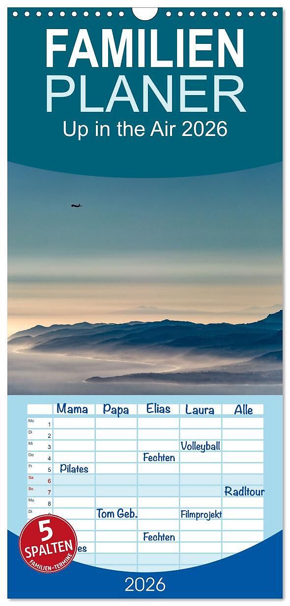 Familienplaner 2026 - Up in the Air 2026 mit 5 Spalten (Wandkalender, 21 x 45 cm) CALVENDO