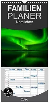 Kalender Familienplaner 2026 - Nordlichter mit 5 Spalten (Wandkalender, 21 x 45 cm) CALVENDO von Gunar Streu
