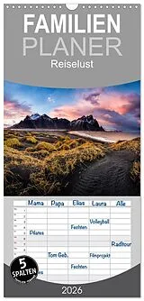 Kalender Familienplaner 2026 - Reiselust mit 5 Spalten (Wandkalender, 21 x 45 cm) CALVENDO von SIBYLLE BADER