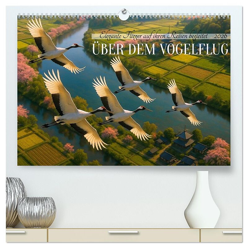 Über dem Vogelflug (hochwertiger Premium Wandkalender 2026 DIN A2 quer), Kunstdruck in Hochglanz