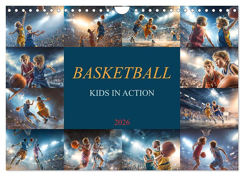 Basketball - Kids in Action (Wandkalender 2026 DIN A4 quer), CALVENDO Monatskalender