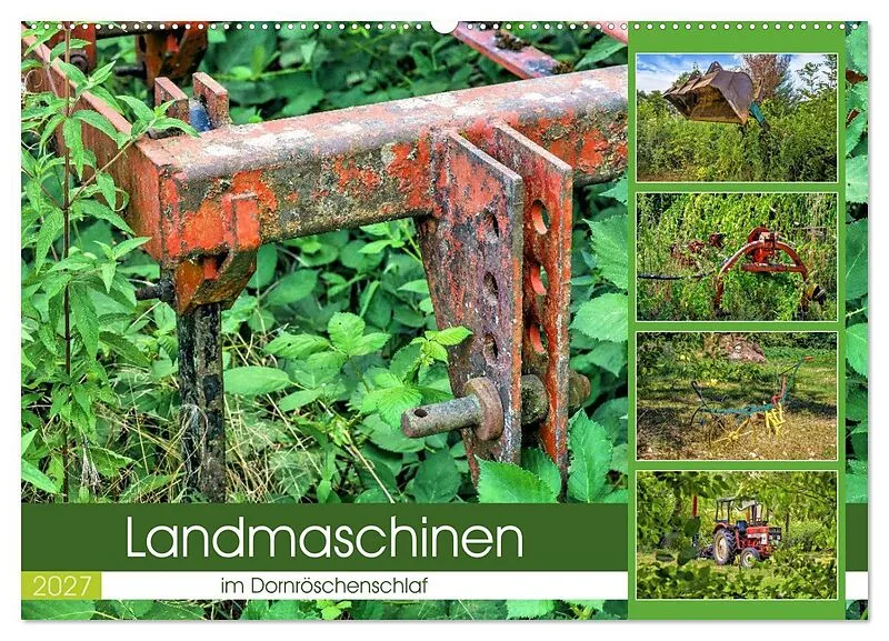 Landmaschinen im Dornröschenschlaf (Wandkalender 2027 DIN A2 quer), CALVENDO Monatskalender