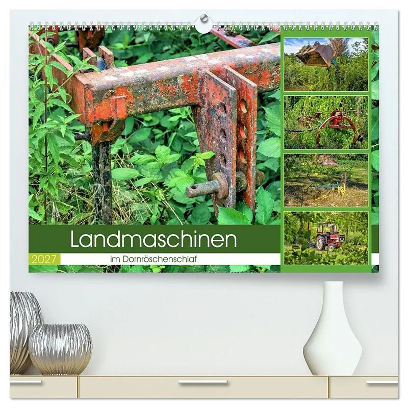 Landmaschinen im Dornröschenschlaf (hochwertiger Premium Wandkalender 2027 DIN A2 quer), Kunstdruck in Hochglanz