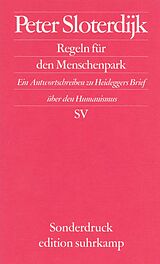 Kartonierter Einband Regeln für den Menschenpark von Peter Sloterdijk