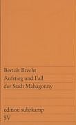 Kartonierter Einband Aufstieg und Fall der Stadt Mahagonny von Bertolt Brecht