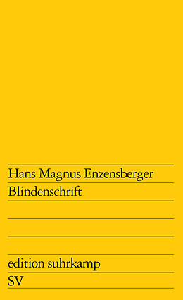 Kartonierter Einband Blindenschrift von Hans Magnus Enzensberger