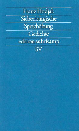 Kartonierter Einband Siebenbürgische Sprechübung von Franz Hodjak
